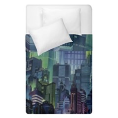 City Night Landmark Duvet Cover Double Side (single Size) by Sudhe