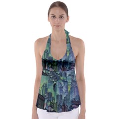 City Night Landmark Babydoll Tankini Top by Sudhe