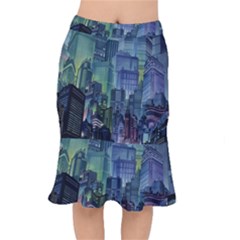 City Night Landmark Mermaid Skirt by Sudhe