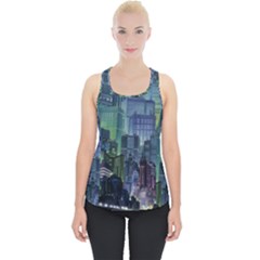 City Night Landmark Piece Up Tank Top by Sudhe