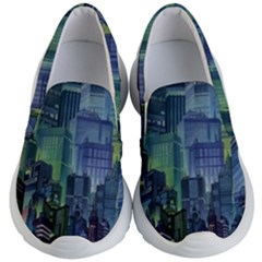 City Night Landmark Kids  Lightweight Slip Ons by Sudhe