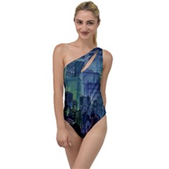 City Night Landmark To One Side Swimsuit by Sudhe