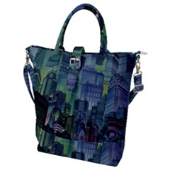 City Night Landmark Buckle Top Tote Bag by Sudhe