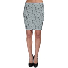 Telephone Lines Repeating Pattern Bodycon Skirt by Sudhe