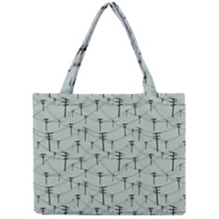 Telephone Lines Repeating Pattern Mini Tote Bag by Sudhe