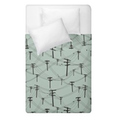 Telephone Lines Repeating Pattern Duvet Cover Double Side (single Size) by Sudhe