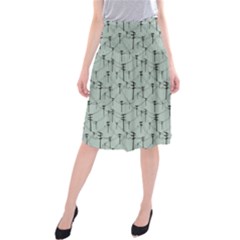 Telephone Lines Repeating Pattern Midi Beach Skirt by Sudhe