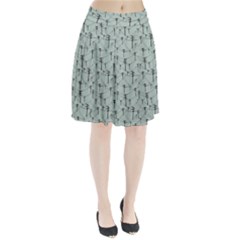 Telephone Lines Repeating Pattern Pleated Skirt