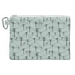 Telephone Lines Repeating Pattern Canvas Cosmetic Bag (xl)