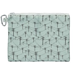 Telephone Lines Repeating Pattern Canvas Cosmetic Bag (xxl)