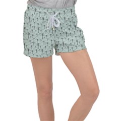 Telephone Lines Repeating Pattern Women s Velour Lounge Shorts