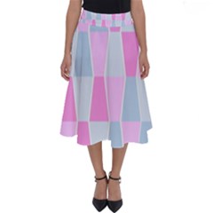 Geometric Pattern Design Pastels Perfect Length Midi Skirt