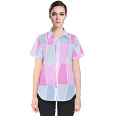 Geometric Pattern Design Pastels Women s Short Sleeve Shirt