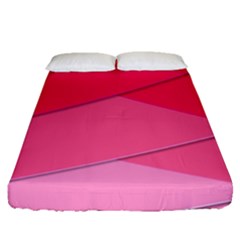 Geometric Shapes Magenta Pink Rose Fitted Sheet (queen Size)