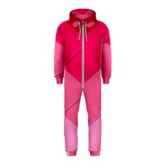 Geometric Shapes Magenta Pink Rose Hooded Jumpsuit (kids)