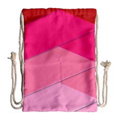 Geometric Shapes Magenta Pink Rose Drawstring Bag (large)