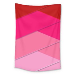 Geometric Shapes Magenta Pink Rose Large Tapestry by Sudhe