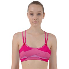 Geometric Shapes Magenta Pink Rose Line Them Up Sports Bra by Sudhe