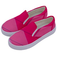 Geometric Shapes Magenta Pink Rose Kids  Canvas Slip Ons by Sudhe