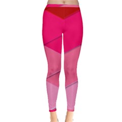 Geometric Shapes Magenta Pink Rose Inside Out Leggings