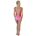 Geometric Shapes Magenta Pink Rose High Leg Strappy Swimsuit View2