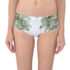 Trees Tile Horizonal Mid-waist Bikini Bottoms by Sudhe