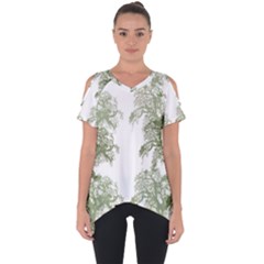 Trees Tile Horizonal Cut Out Side Drop Tee by Sudhe