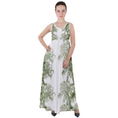 Trees Tile Horizonal Empire Waist Velour Maxi Dress