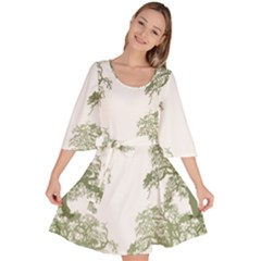 Trees Tile Horizonal Velour Kimono Dress