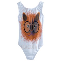 Cat Smart Design Pet Cute Animal Kids  Cut-out Back One Piece Swimsuit by Sudhe