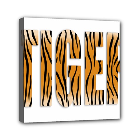 Tiger Bstract Animal Art Pattern Skin Mini Canvas 6  X 6  (stretched) by Sudhe