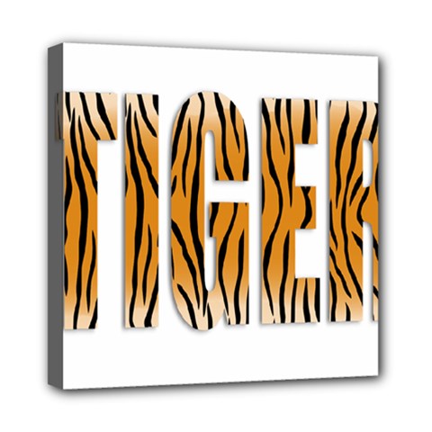 Tiger Bstract Animal Art Pattern Skin Mini Canvas 8  X 8  (stretched) by Sudhe