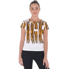 Tiger Bstract Animal Art Pattern Skin Short Sleeve Sports Top  by Sudhe