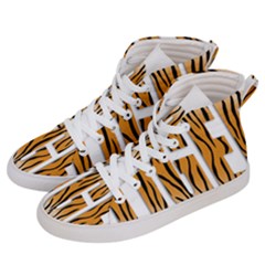 Tiger Bstract Animal Art Pattern Skin Women s Hi-top Skate Sneakers by Sudhe