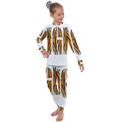 Tiger Bstract Animal Art Pattern Skin Kids  Long Sleeve Set  by Sudhe