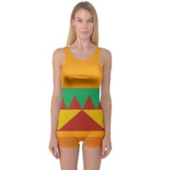 Burger Bread Food Cheese Vegetable One Piece Boyleg Swimsuit by Sudhe