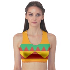 Burger Bread Food Cheese Vegetable Sports Bra by Sudhe