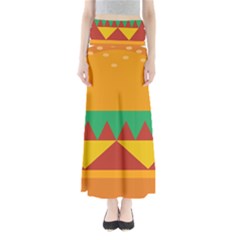 Burger Bread Food Cheese Vegetable Full Length Maxi Skirt by Sudhe