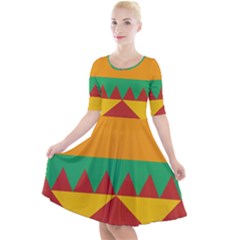 Burger Bread Food Cheese Vegetable Quarter Sleeve A-line Dress by Sudhe