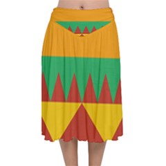 Burger Bread Food Cheese Vegetable Velvet Flared Midi Skirt