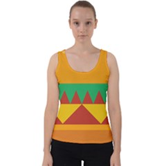 Burger Bread Food Cheese Vegetable Velvet Tank Top by Sudhe