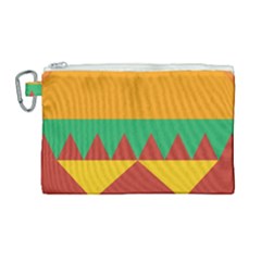 Burger Bread Food Cheese Vegetable Canvas Cosmetic Bag (large) by Sudhe