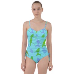 Bird Watching - Light Blue Green- Sweetheart Tankini Set by WensdaiAmbrose