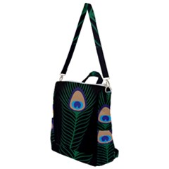 Peacock Feather Crossbody Backpack