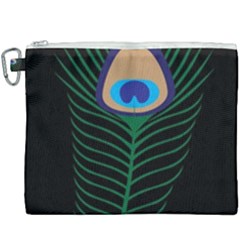 Peacock Feather Canvas Cosmetic Bag (xxxl) by Sudhe