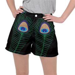 Peacock Feather Stretch Ripstop Shorts