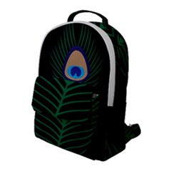 Peacock Feather Flap Pocket Backpack (large)