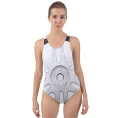 Wheel Skin Cover Cut-out Back One Piece Swimsuit by Sudhe