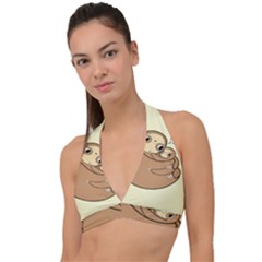 Sloth Halter Plunge Bikini Top by Sudhe