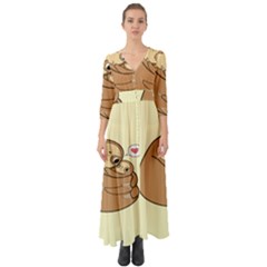 Sloth Button Up Boho Maxi Dress by Sudhe